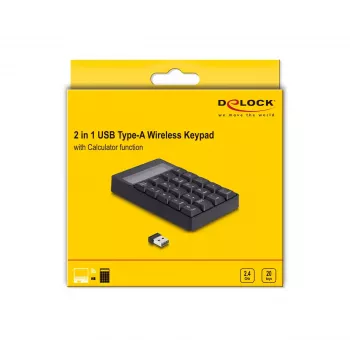 Numerická klávesnica DeLOCK 12113 USB čierna 20 klávesov univerzálna