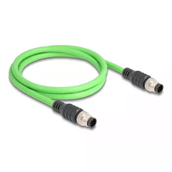 Sieťový kábel DeLOCK M12 kábel A-kódovaný 8-pin konektor samec na konektor samec PUR (TPU) 1 m