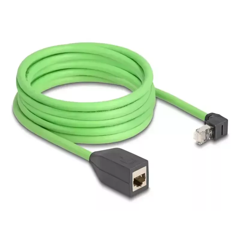 DeLOCK Sieťový kábel RJ45 Cat.6A konektor otočený nahor na konektor samica 5 m zelený