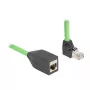 DeLOCK Sieťový kábel RJ45 Cat.6A konektor otočený nahor na konektor samica 5 m zelený