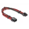 Interný napájací kábel DELOCK 80975 — 8-pólový na PCI-E 6+2-pólový, 0,3 m