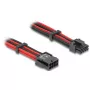 Interný napájací kábel DELOCK 80975 — 8-pólový na PCI-E 6+2-pólový, 0,3 m