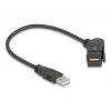 DeLOCK USB 2.0 Type-A panelový konektor samica 45° otočený na Type-A konektor samec 30 cm kábel čierny