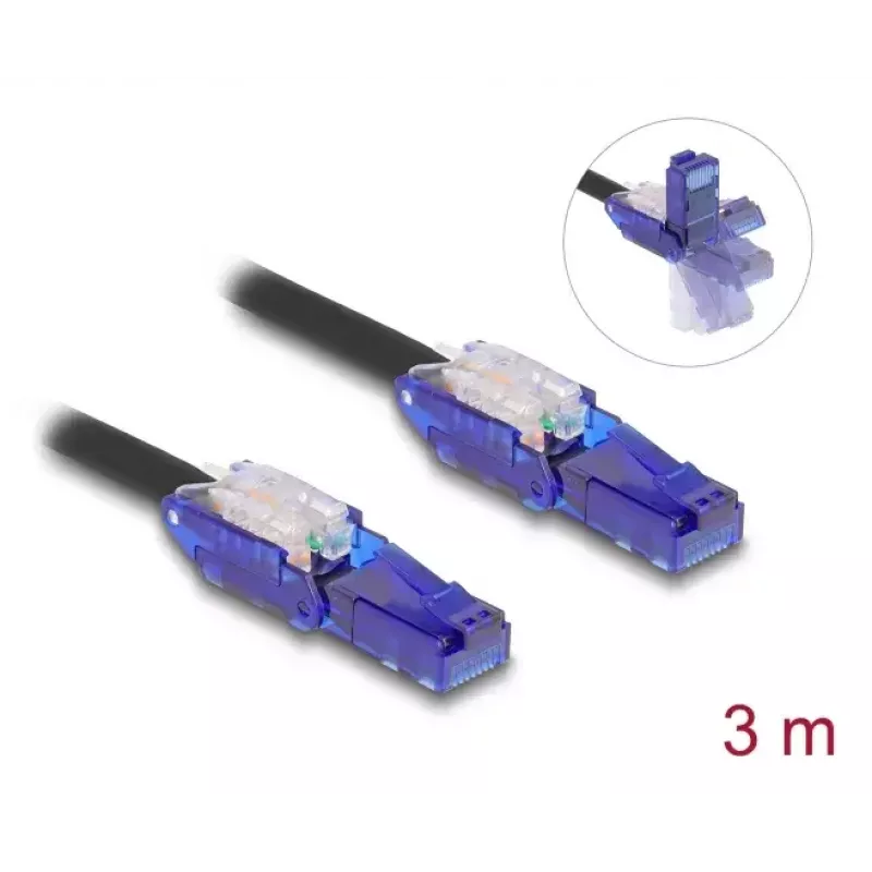 Sieťový kábel DeLOCK 80928 RJ-45 Cat6 3 m čierny fialový