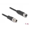 Sieťový kábel DeLOCK M12 kábel X-kódovaný 8-pólový konektor samec na konektor samica Cat5e 1 m čierny