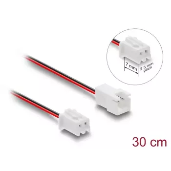 Predlžovací kábel DELOCK 90762 pre počítačové chladiace systémy, PVC plášť, Ø 1,3 mm, čierna/červená/biela
