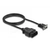 DELOCK Adaptérový kábel OBD-2 konektor samec na DB-9 konektor samica, Cat5e, čierny, 1,15 m