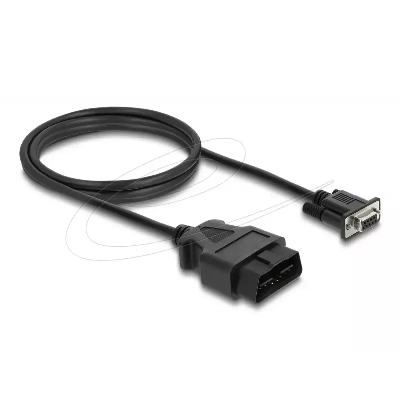 DELOCK Adaptérový kábel OBD-2 konektor samec na DB-9 konektor samica, Cat5e, čierny, 1,15 m