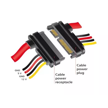 SATA kábel DeLOCK 83804 1 m SATA 22-pólový čierny červený žltý