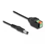 DeLOCK DC kábel 2,1 x 5,5 mm konektor samec na 2-pólovú svorkovnicu adaptér 15 cm