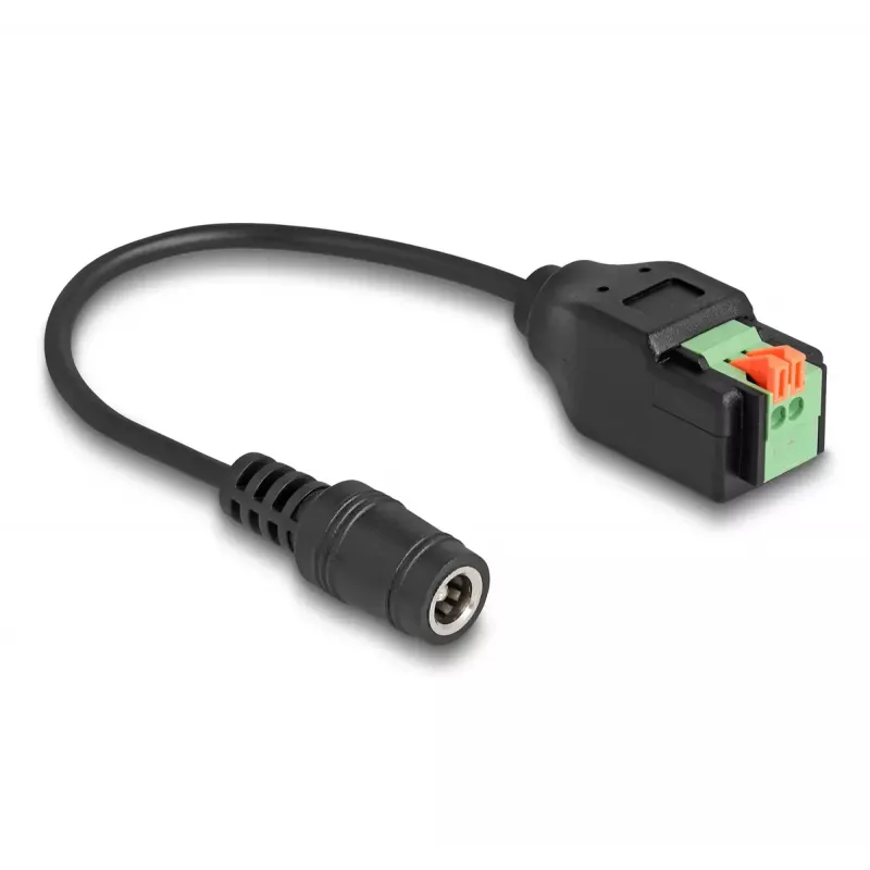 DeLOCK DC 2,1 x 5,5 mm jack na 2-pólovú svorkovnicu adaptér 15 cm