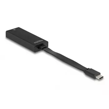 DeLOCK 66246 káblový adaptér RJ-45 USB C čierny 0,09 m