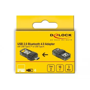 Bluetooth adaptér DeLOCK USB 2.0 4.0 2 in 1 Type-C Type-A