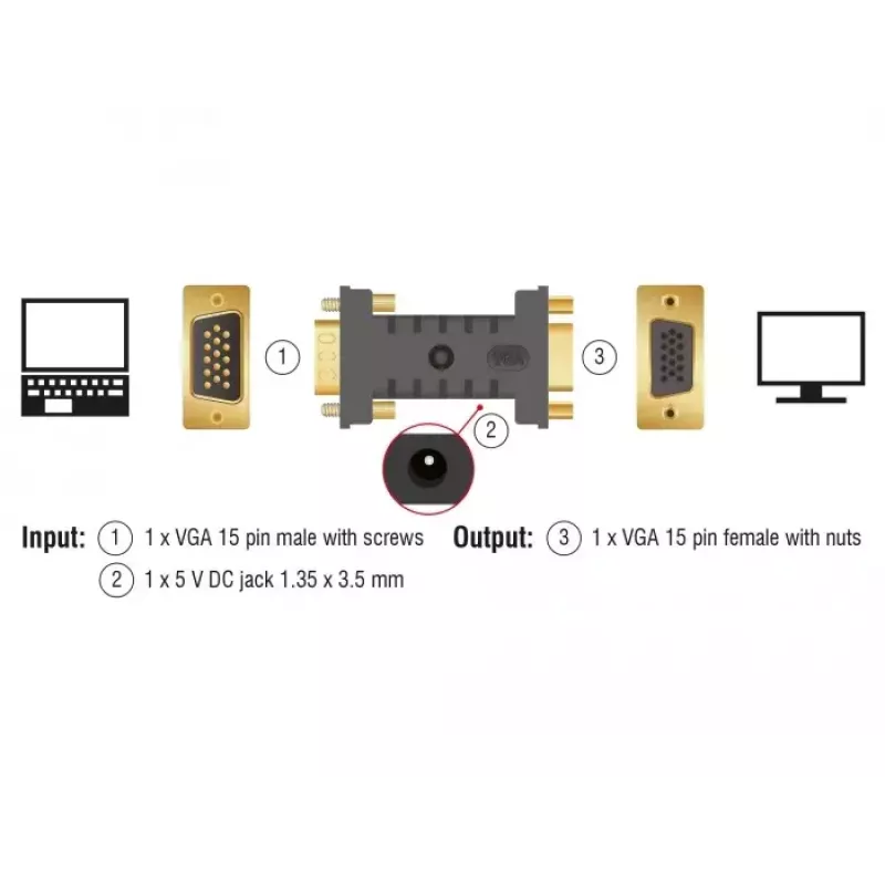 VGA adaptér D-Sub DeLOCK 63326