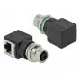Káblový gender changer DeLOCK 66316 M12 RJ45 čierny