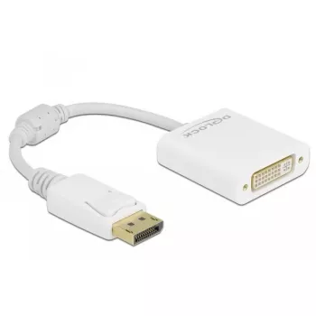 Adaptér DisplayPort 1.1 konektor samec na DVI konektor samica pasívny biely DeLOCK 61010