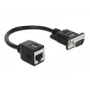 DeLOCK 63999 Sériový adaptér, DB-9 samec na RJ-45 samicu, 20 cm, čierny