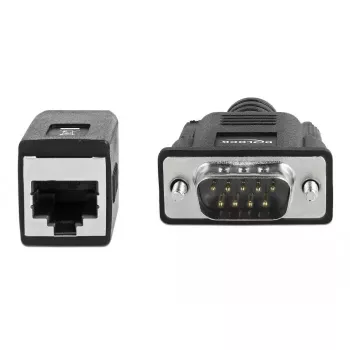 DeLOCK 63999 Sériový adaptér, DB-9 samec na RJ-45 samicu, 20 cm, čierny