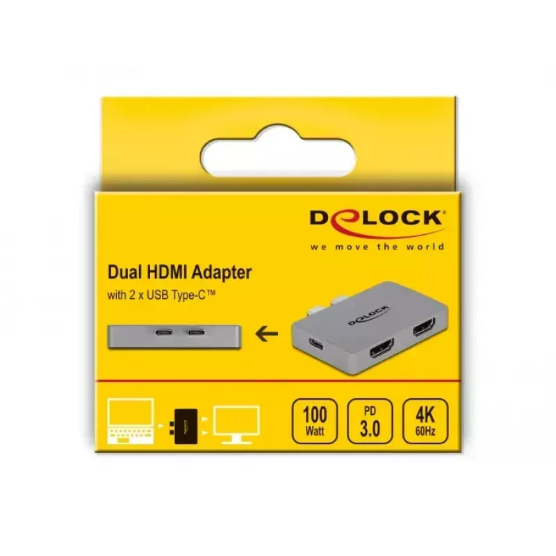 Dual-HDMI adaptér DeLOCK 64123 pre MacBook