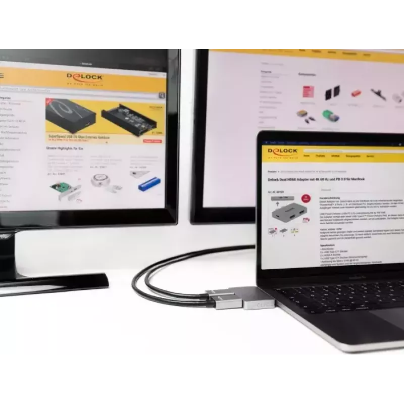 Dual-HDMI adaptér DeLOCK 64123 pre MacBook