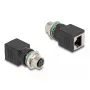 DeLOCK M12 adaptér D-kódovaný 4-pinový samica na RJ45 samica rovný