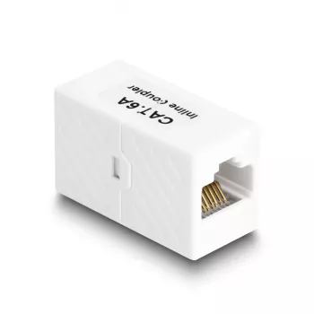 Sieťový adaptér DeLOCK RJ45 samica na RJ45 samica Cat.6A UTP 1 m biela