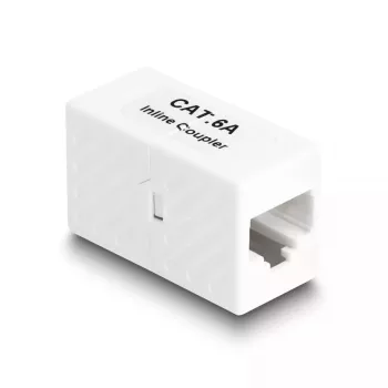 Sieťový adaptér DeLOCK RJ45 samica na RJ45 samica Cat.6A UTP 1 m biela