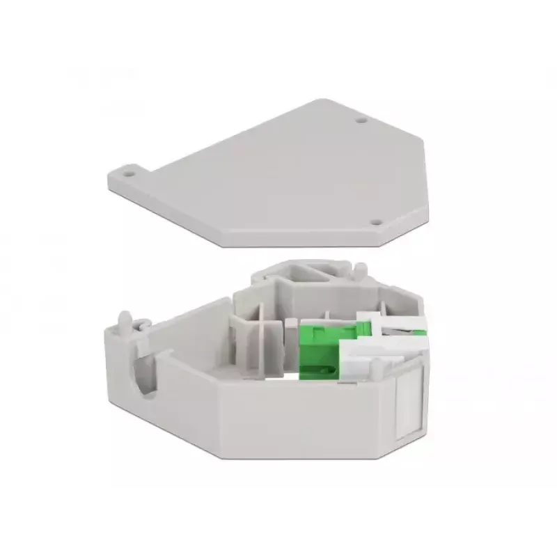 Keystone modul DELOCK 87165 — SC na SC adaptér, zelený/sivý/biely, 60,1×59,4×21,6 mm
