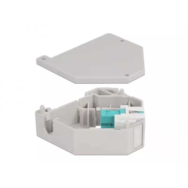 Delock 87173 Adaptér Keystone SC Simplex na SC Simplex pre DIN lištu, akvamarínový