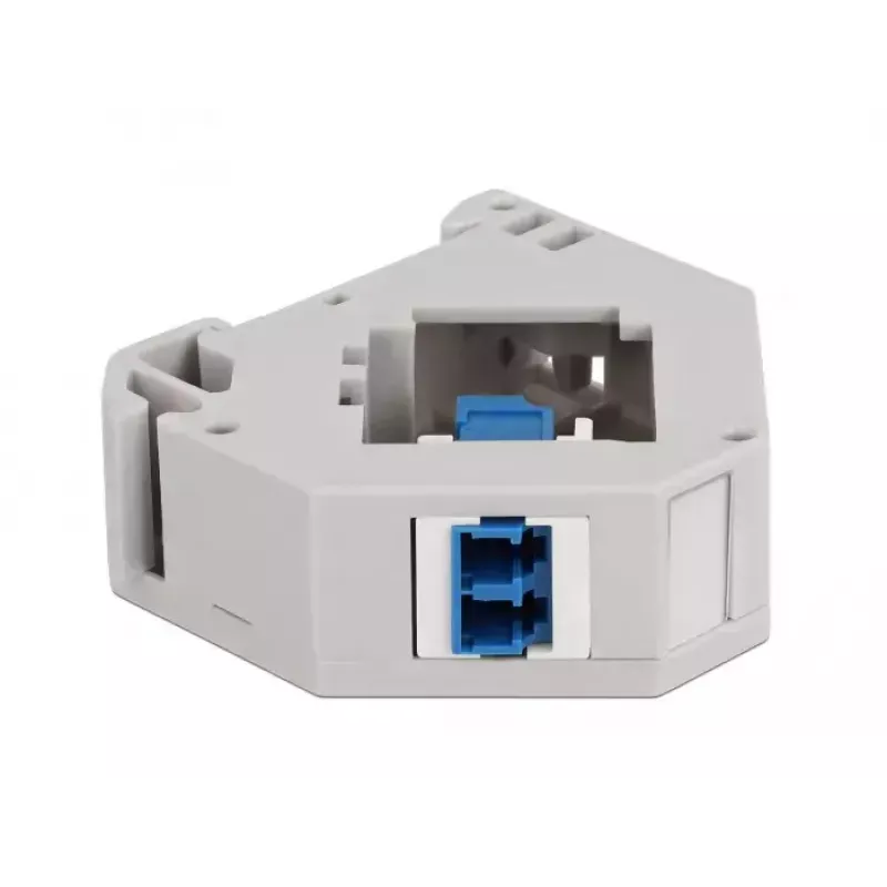 Keystone modul DELOCK 87189 — LC na LC duplex, farby modrý/sivý/biely, 60,1×59,4×21,6 mm