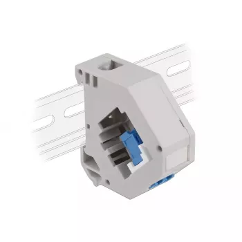 Keystone modul DELOCK 87189 — LC na LC duplex, farby modrá/sivá/biela, 60,1×59,4×21,6 mm
