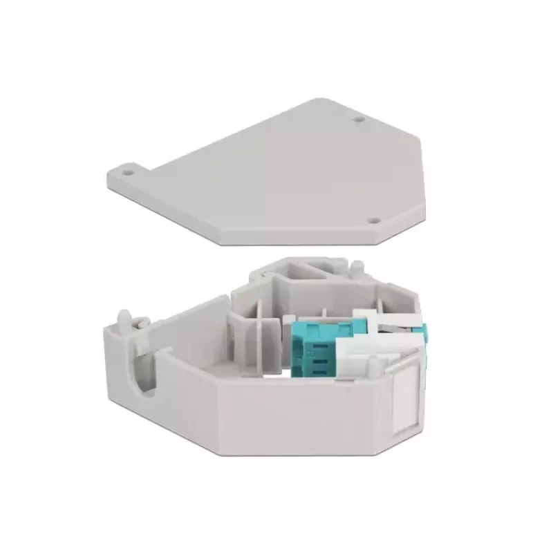 Keystone modul DELOCK 87194 so spojkami LC na LC, aqua/sivá/biela, 60,1×59,4×21,6 mm