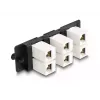 DeLOCK Keystone adaptérový panel 6-násobný čierny plochý RJ-45