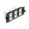 DeLOCK Keystone adaptérový panel 6-násobný čierny plochý RJ-45