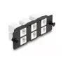 DeLOCK Keystone adaptérový panel 6-násobný čierny plochý RJ-45