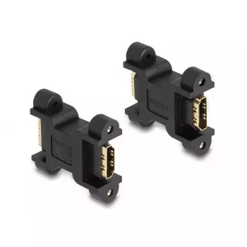 DeLOCK HDMI adaptér konektor samica na konektor samica so skrutkovým upevnením 66068 čierny