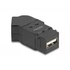 DeLOCK USB 2.0 Type-A zabudovateľný konektor samica na Type-A konektor samica 45° zahnutý čierny