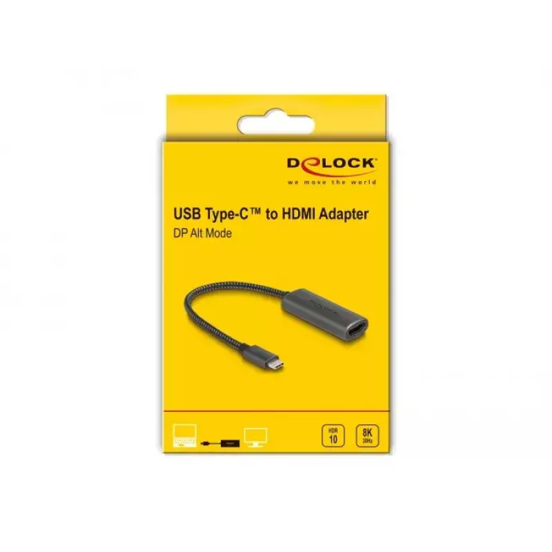 Video káblový adaptér DeLOCK 64229 0,2 m USB Type-C na HDMI čierny
