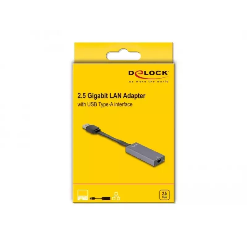 DeLOCK 66247 Káblový adaptér RJ-45 USB A sivý 0,09 m