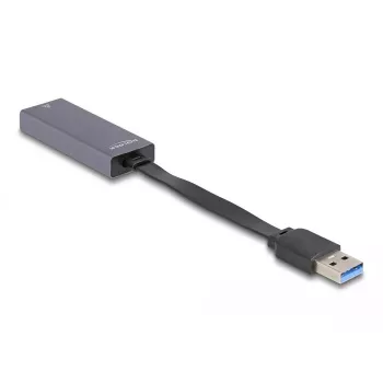 DeLOCK 66247 Káblový adaptér RJ-45 USB A sivý 0,09 m