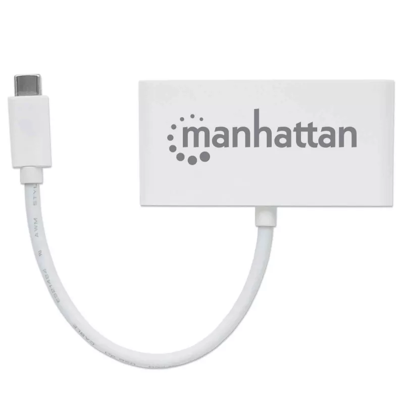 Manhattan 163552 rozbočovač USB 3.0, 4 porty (3x USB-A, 1x USB-C), s portom USB-C Power Delivery
