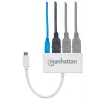 Manhattan 163552 rozbočovač USB 3.0, 4 porty (3x USB-A, 1x USB-C), s portom USB-C Power Delivery