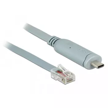Sériový kábel DeLOCK 89893 USB 2.0 Type-C na RJ45 sivý 1 m