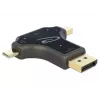 DeLOCK 64060 adaptér monitora 3v1, vstup USB-C / DisplayPort / mini DisplayPort na výstup HDMI, 4K 60 Hz, čierny
