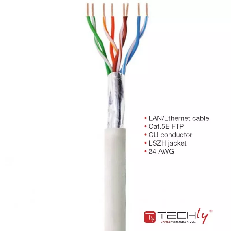 Techly ITP-C5F-305-RIS sieťový kábel sivý 305 m Cat5e F/UTP (FTP)