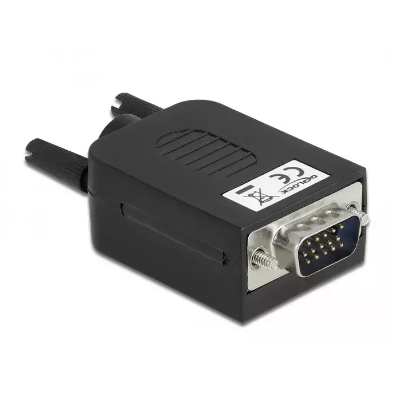 Káblový konektor DeLOCK 66258 VGA 15-pin 10 pin svorkovnica čierny