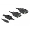 Sériový kábel DeLOCK 90494 USB Type-C RS-232 DB9 čierny 0,35 m
