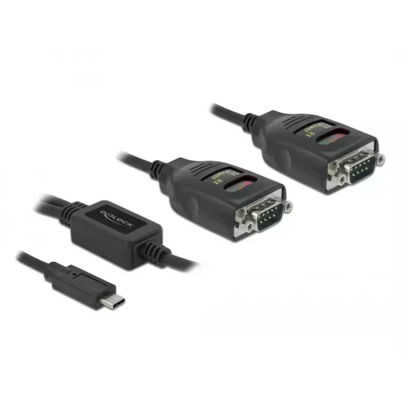 Sériový kábel DeLOCK 90494 USB Type-C RS-232 DB9 čierny 0,35 m