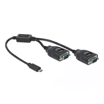 Sériový kábel DeLOCK 90494 USB Type-C RS-232 DB9 čierny 0,35 m