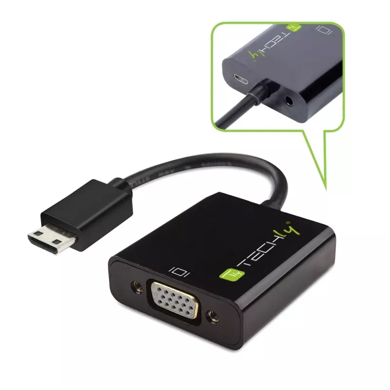 Techly IDATA HDMI-VGA4 adaptér z Mini HDMI (typ C) na VGA, samec/samica